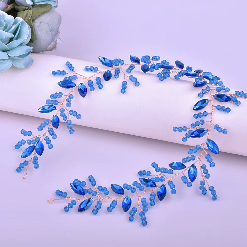 A274 Handmade 1M Bridal Headband Extra Long Wedding Tiaras Bride Hair Accessories Rhinestone Headpiece Crystal Women Hair Vines