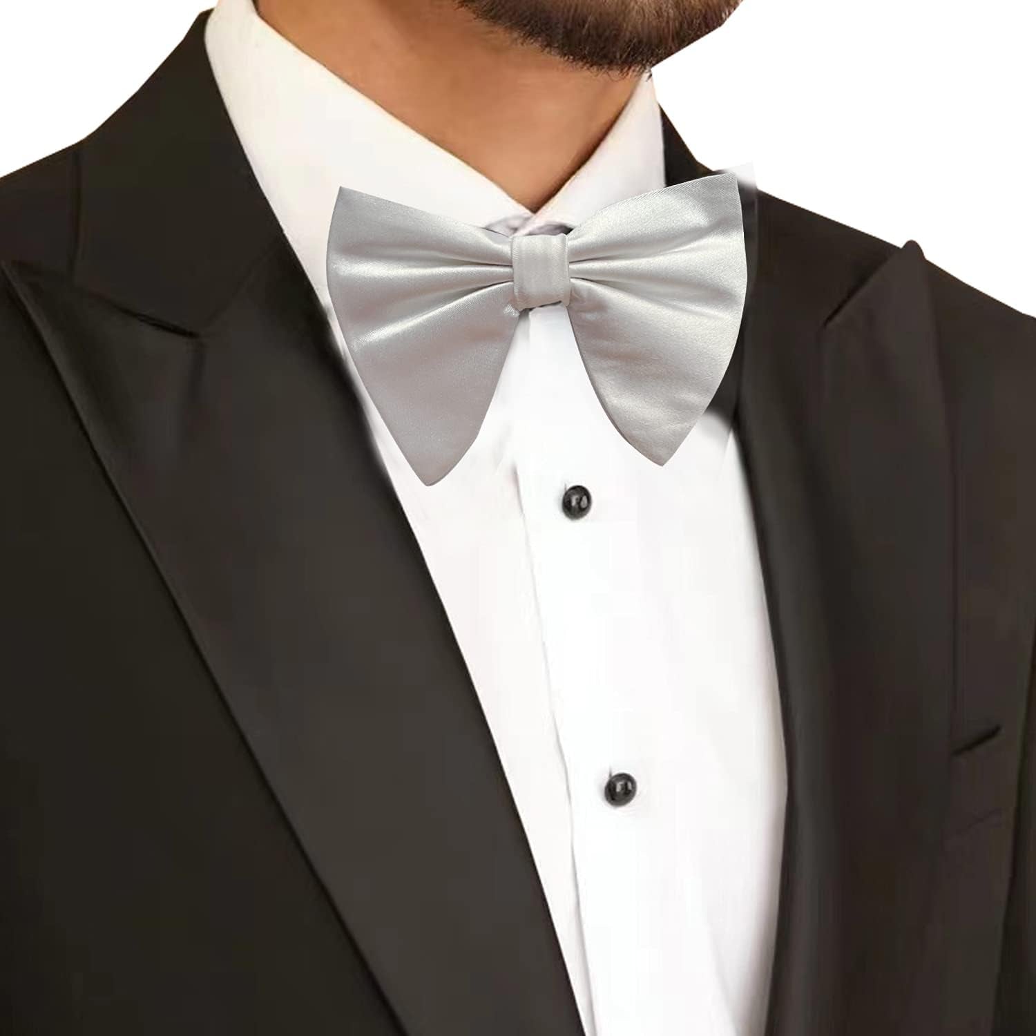 100% Silk Mens Bow Tie Bowtie Tuxedo Wedding Solid Color Formal Bow Ties for Man